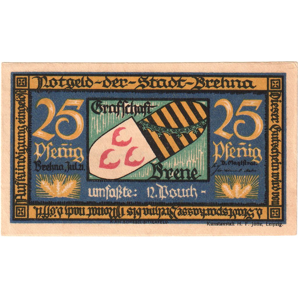 Deutschland, Brehna, 25 Pfennig, UNZ-