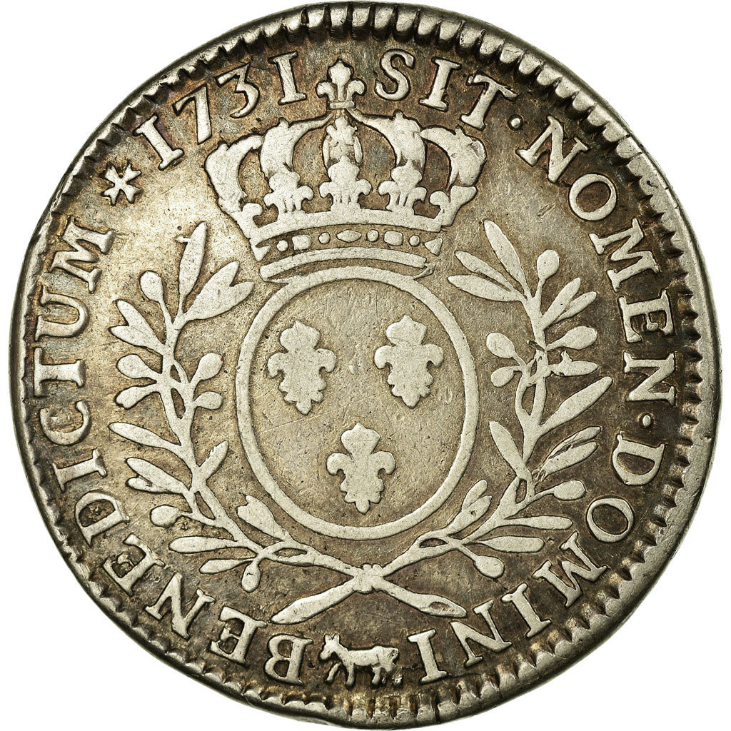 Münze, Frankreich, 1/2 Ecu, 1731, Pau, S, Silber, KM:485, Gadoury:313a
