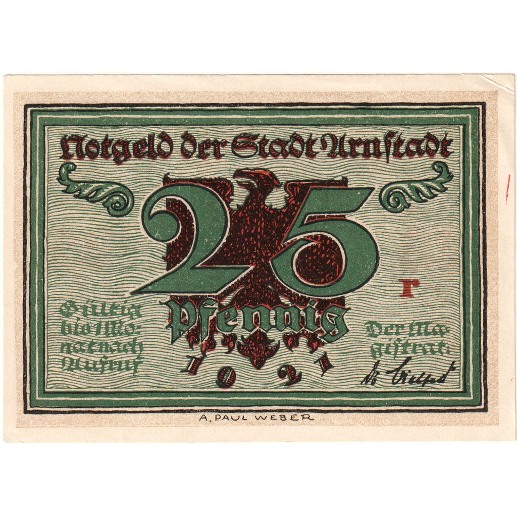 Germania, Arnstadt, 25 Pfennig, SPL