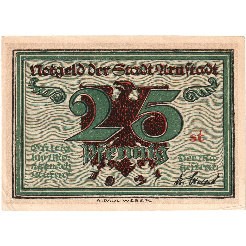 Germania, Arnstadt, 25 Pfennig, SPL