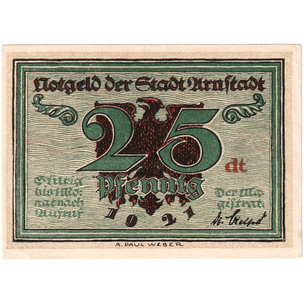 Germany, Arnstadt, 25 Pfennig, UNC(63)