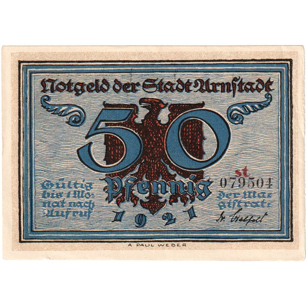 Germany, Arnstadt, 50 Pfennig, UNC(63)