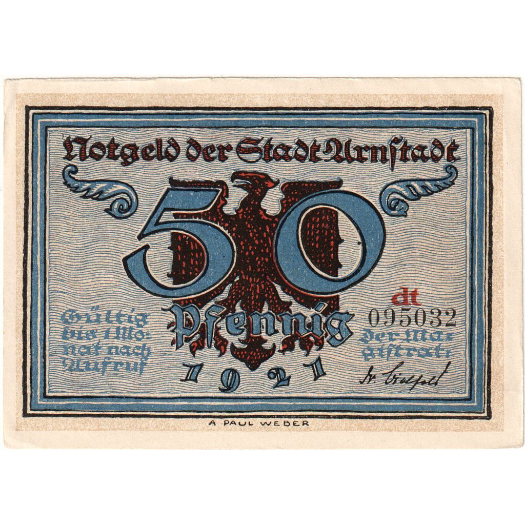 Germany, Arnstadt, 50 Pfennig, AU(55-58)