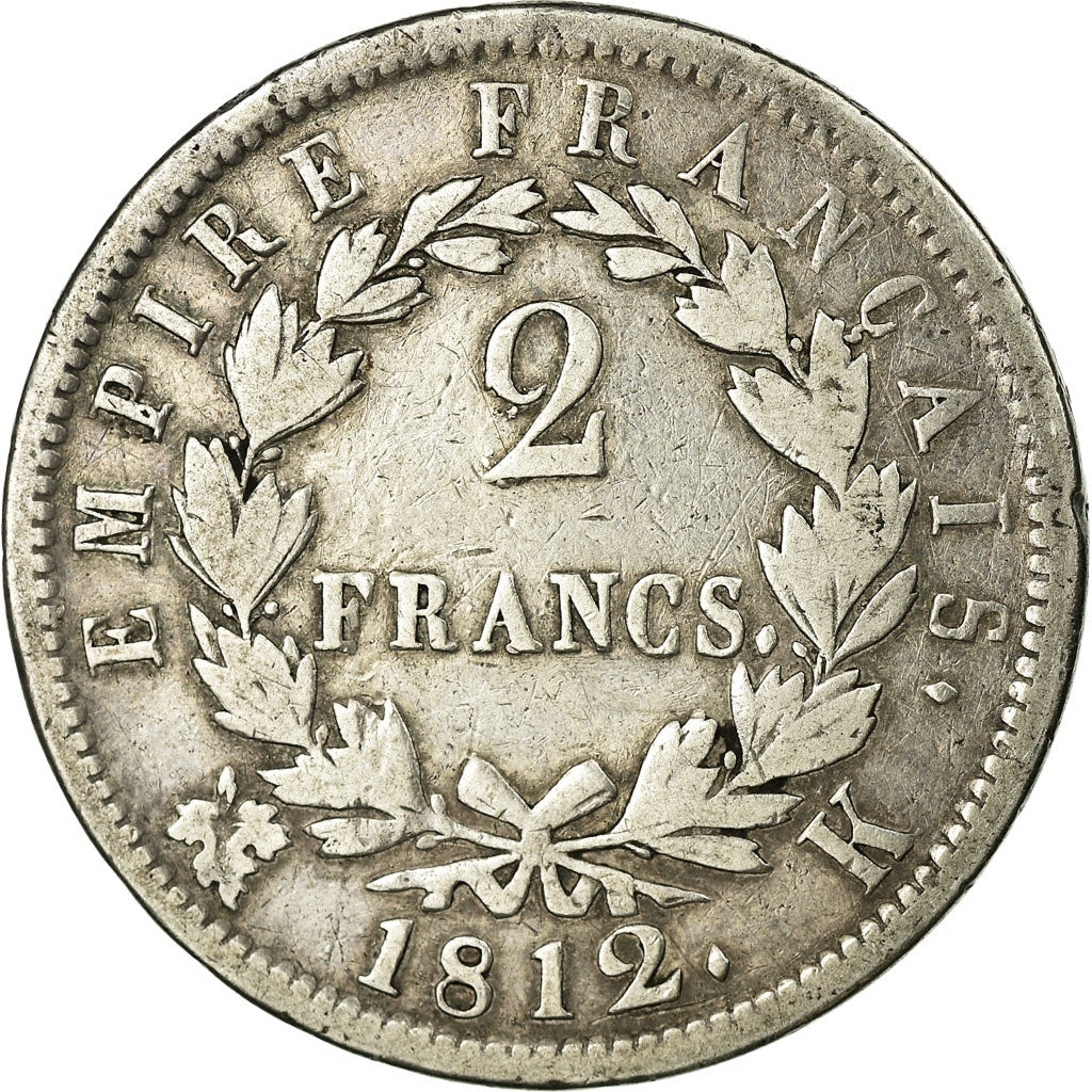 Coin, France, Napoléon I, 2 Francs, 1812, Bordeaux, VF(20-25), Silver