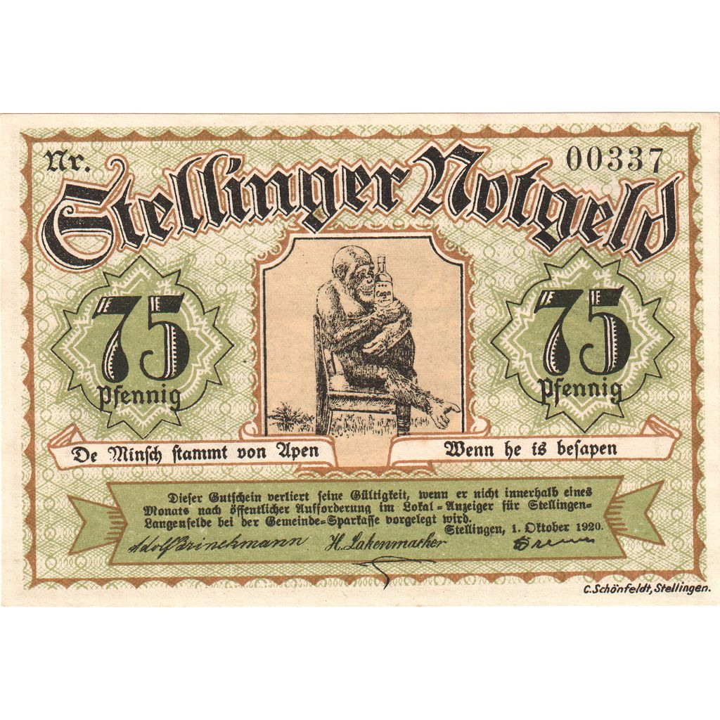 Germany, Stellingen, 75 Pfennig, 1920-10-01, UNC(63)