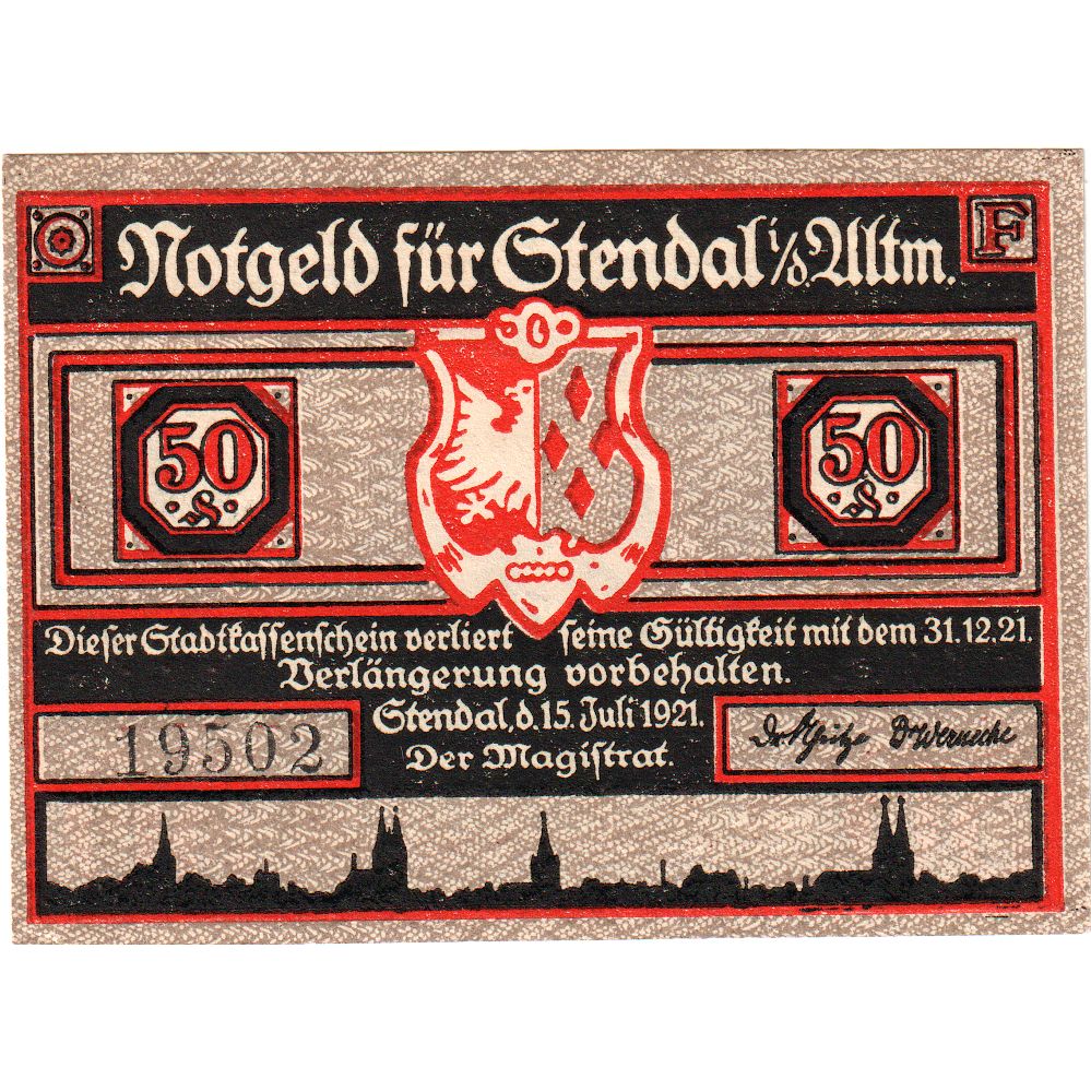 Germania, Stendal, 50 Pfennig, 1921-07-15, SPL