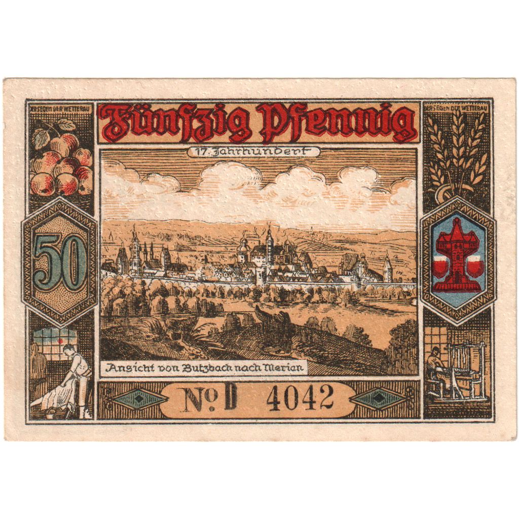 Germany, Butzbach, 50 Pfennig, 1921-05-06, AU(55-58)