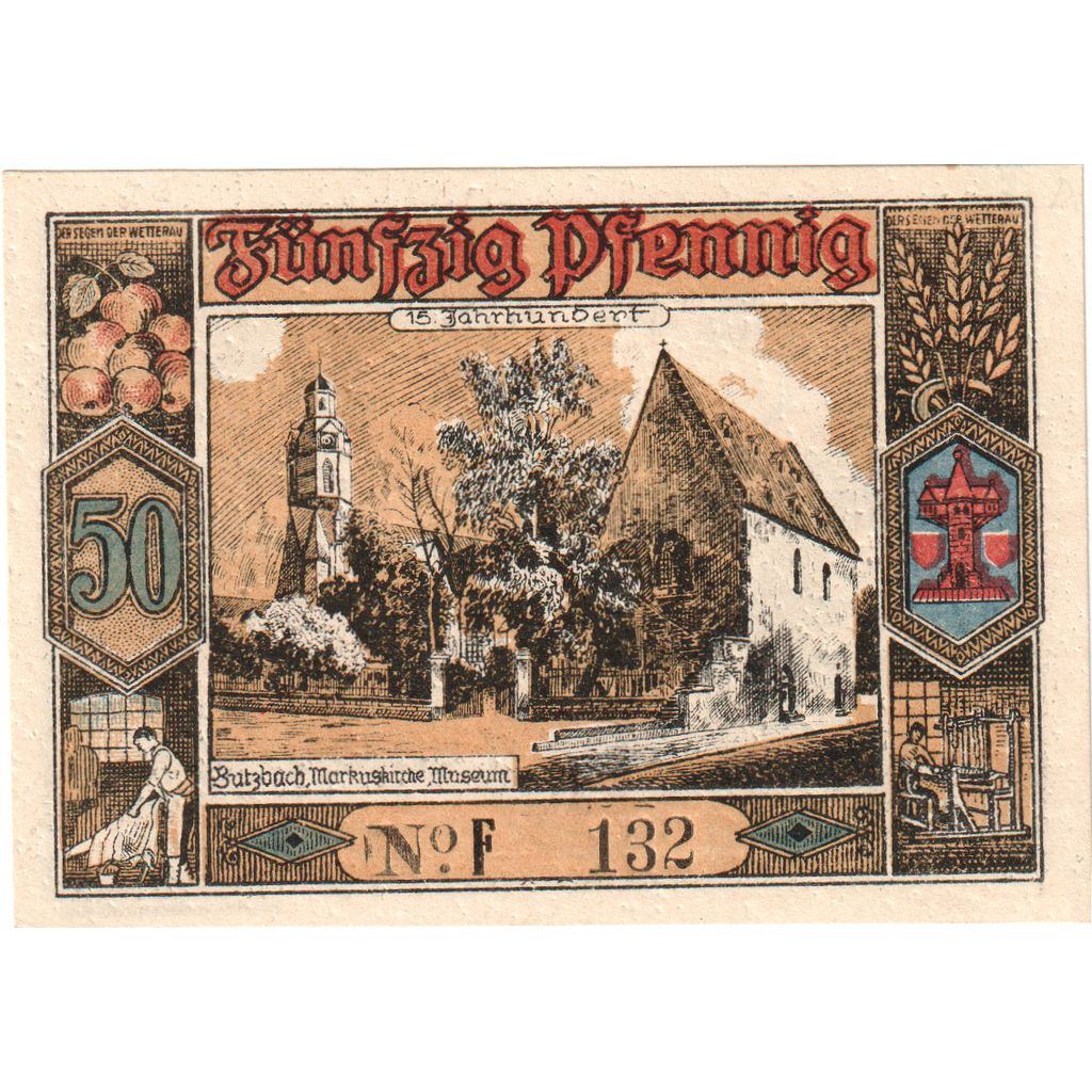 Niemcy, Butzbach, 50 Pfennig, 1921-05-06, UNC(63)
