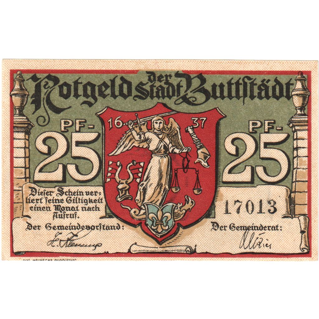 Germany, Buttstädt, 25 Pfennig, UNC(63)