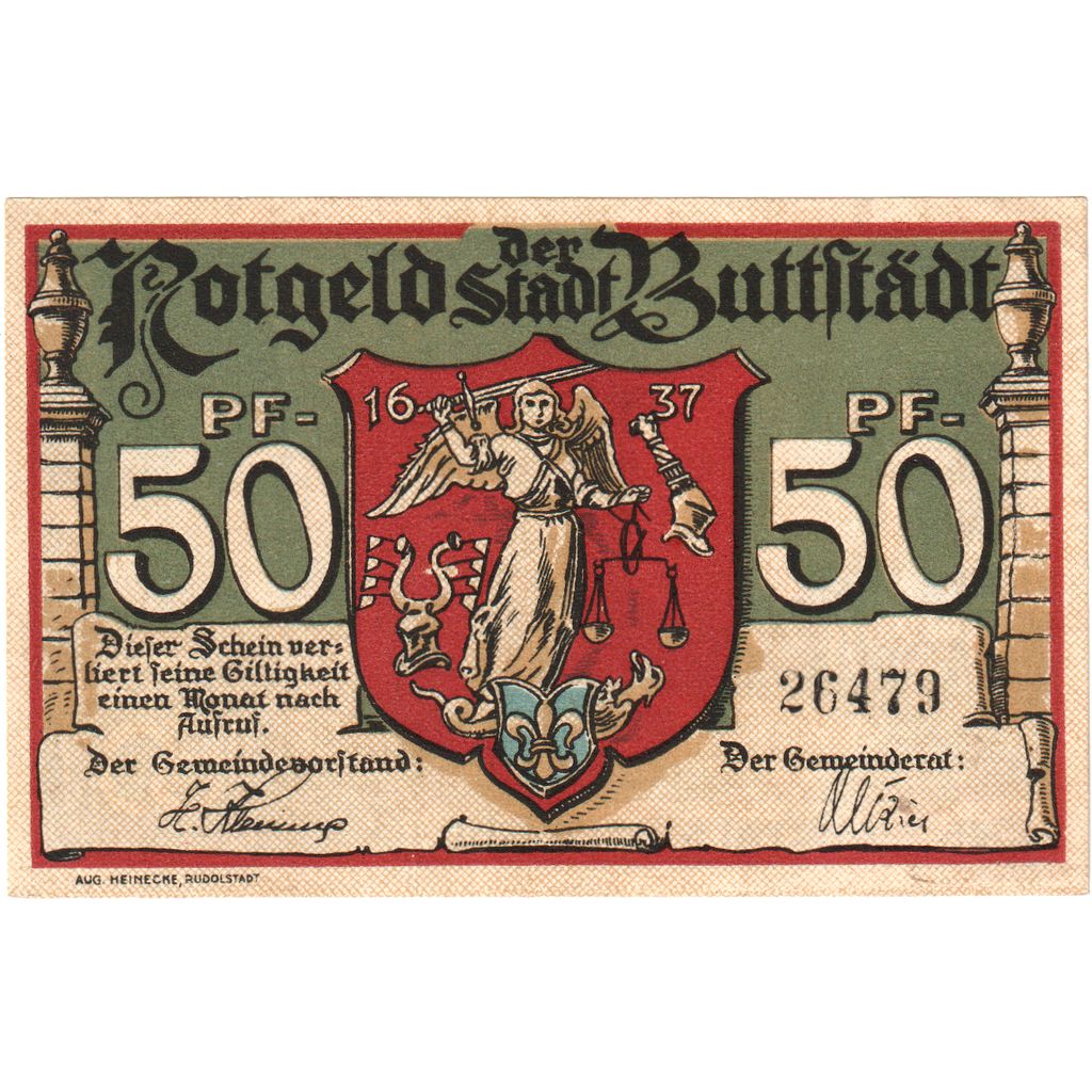 Germany, Buttstädt, 50 Pfennig, UNC(63)