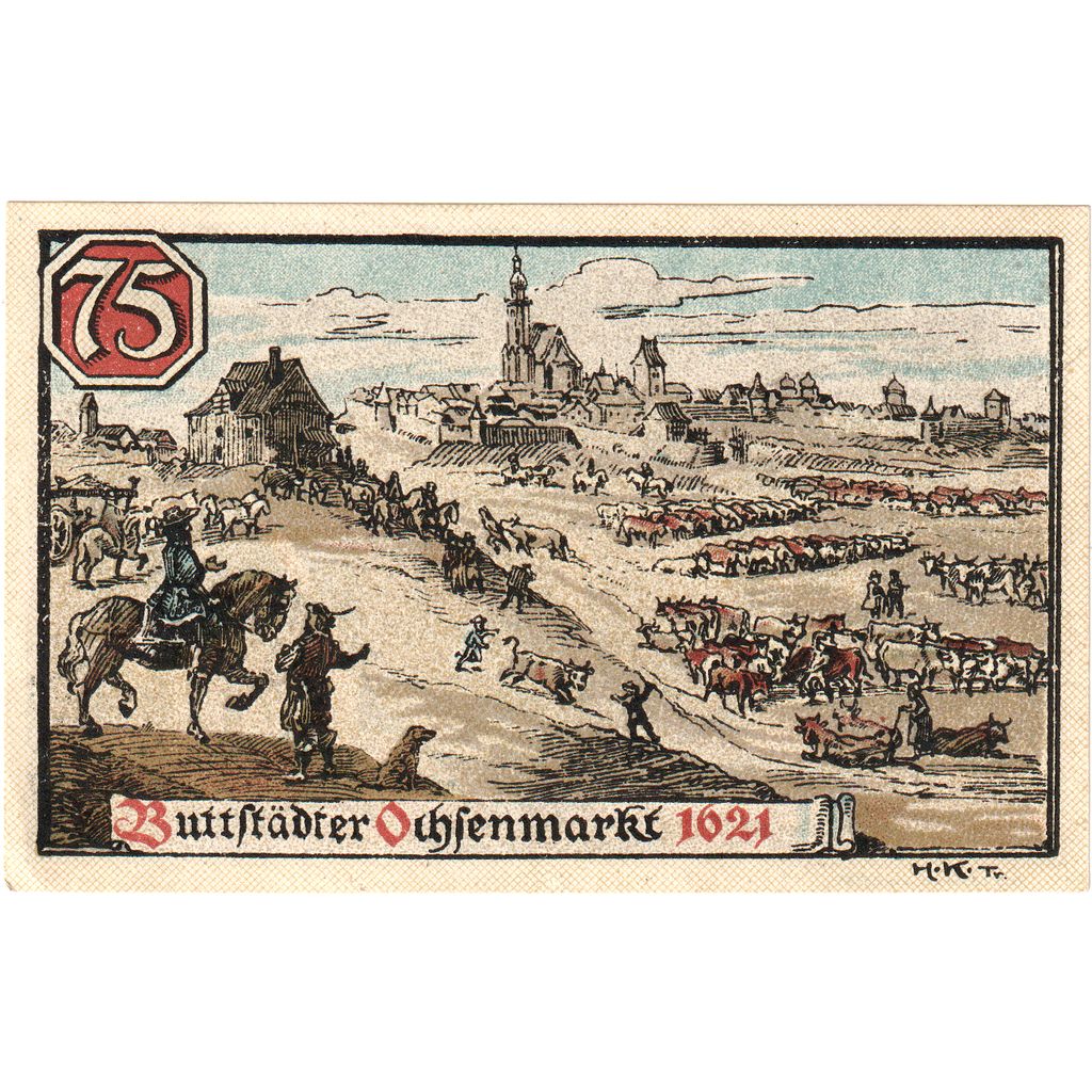 Niemcy, Buttstädt, 75 Pfennig, UNC(63)