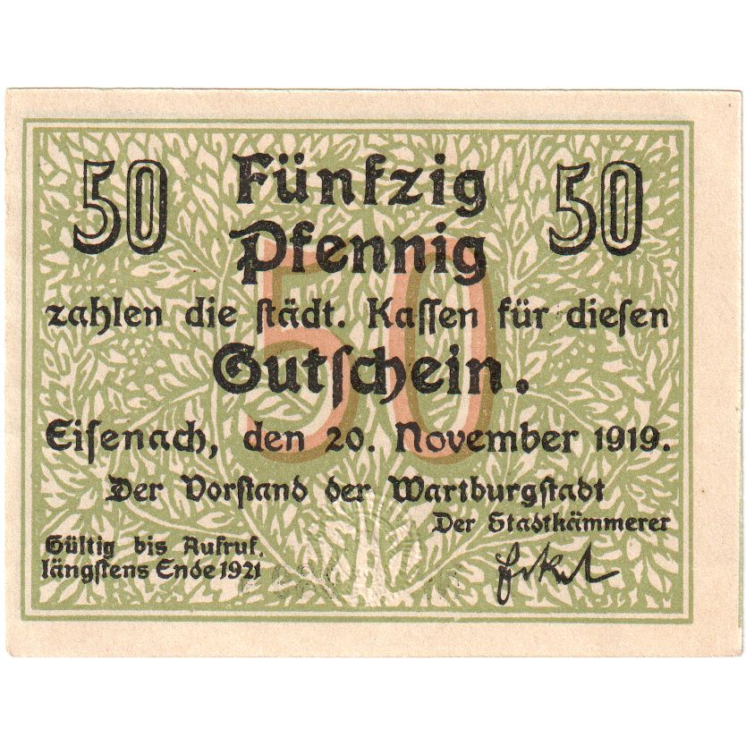Germany, Eisenach, 50 Pfennig, 1919-11-20, UNC(63)