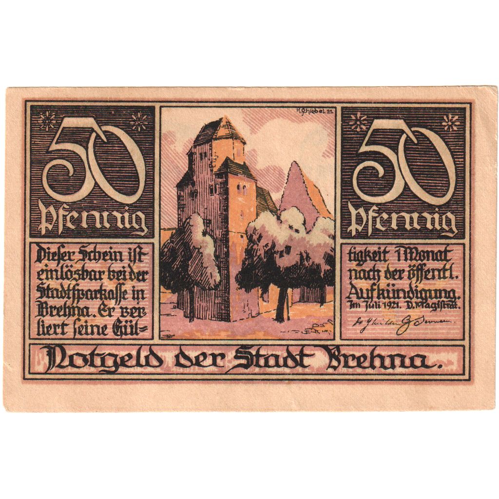 Alemania, Brehna, 50 Pfennig, EBC