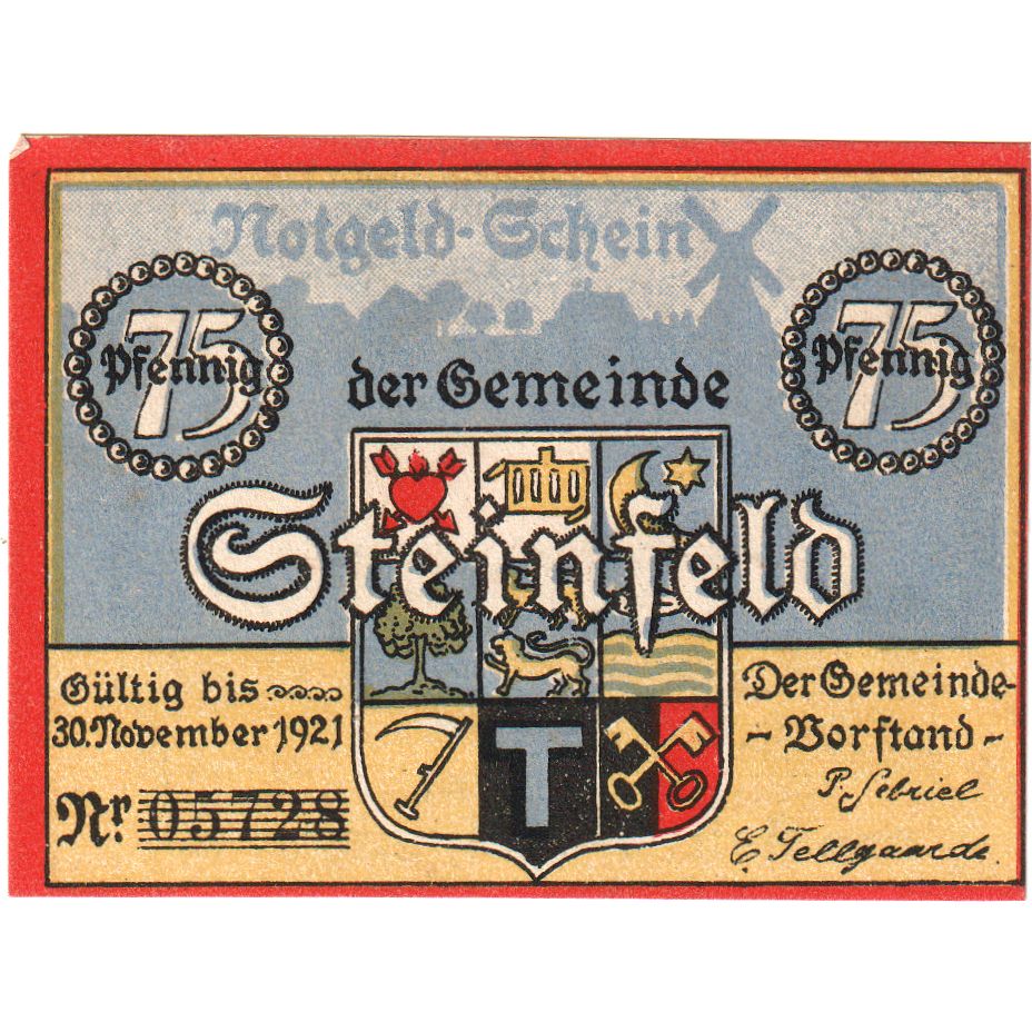 Alemanha, Steinfeld, 75 Pfennig, 1921-11-30, UNC(63)