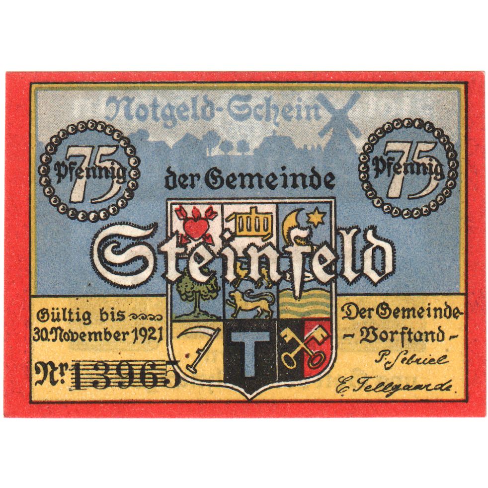 Duitsland, Steinfeld, 75 Pfennig, 1921-11-30, SPL