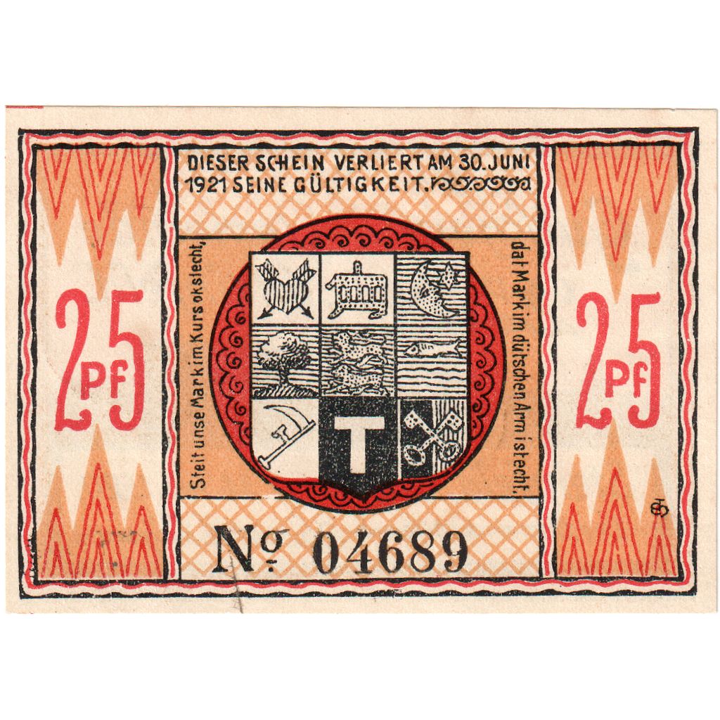 Niemcy, Steinfeld, 25 Pfennig, 1920-06-30, UNC(63)