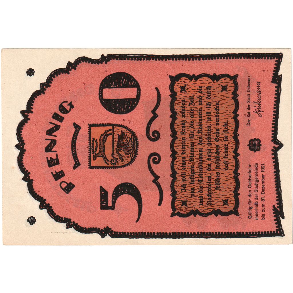Germania, Doberan, 50 Pfennig, 1921-12-31, SPL