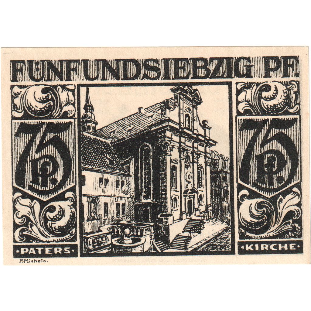 Germania, Paderborn, 75 Pfennig, 1921-11-10, SPL