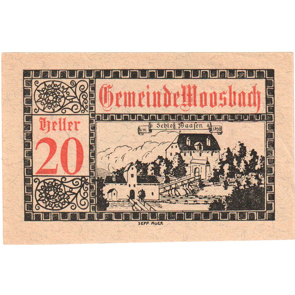 Austria, Moosbach, 20 Heller, 1920-12-31, SC