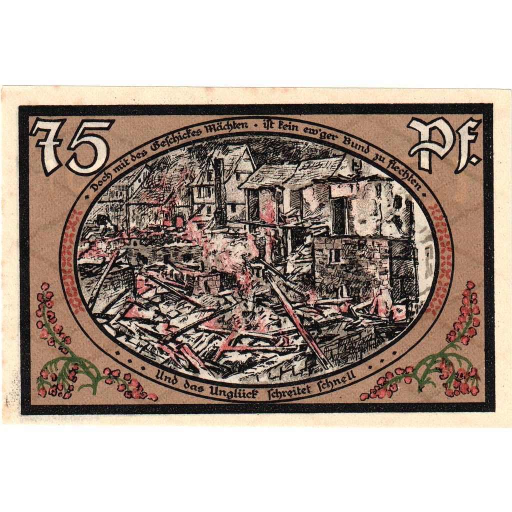 Germania, Wasungen, 75 Pfennig, 1921-10-01, SPL