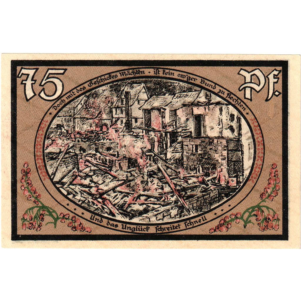 Germania, Wasungen, 75 Pfennig, 1921-10-01, SPL