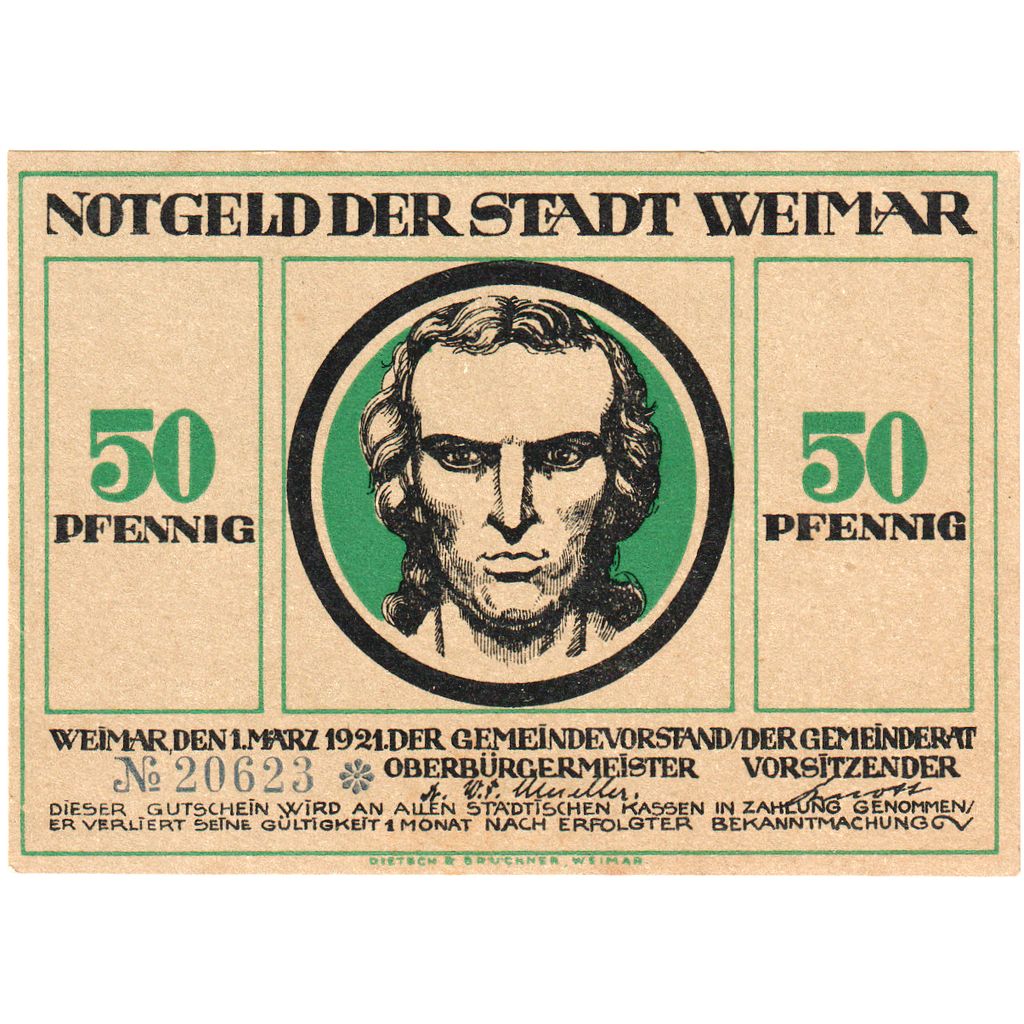 Germania, Weimar, 50 Pfennig, 1921-03-01, SPL