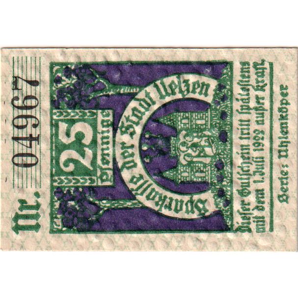 Germania, Uelzen, 25 Pfennig, 1922-07-01, SPL