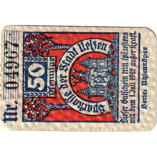 Germania, Uelzen, 50 Pfennig, 1922-07-01, SPL