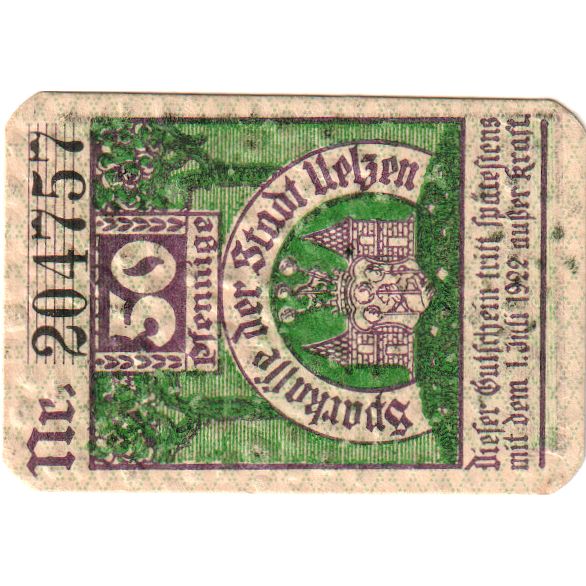 Germania, Uelzen, 50 Pfennig, 1922-07-01, SPL
