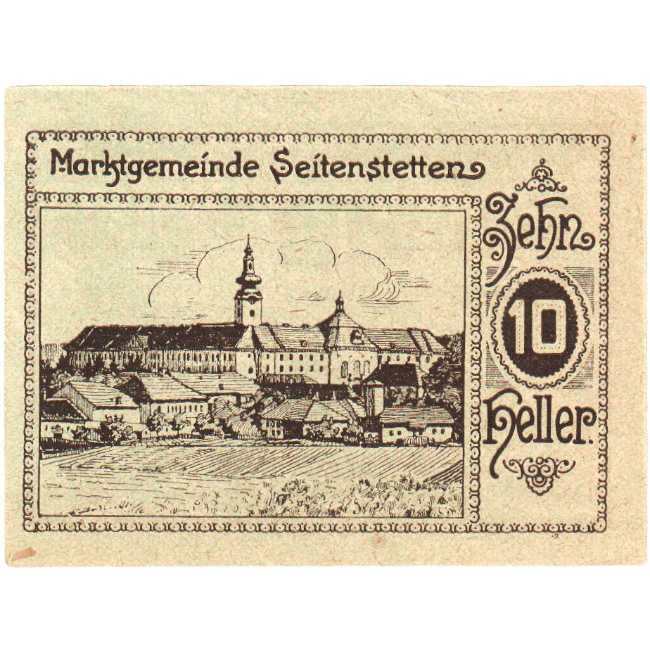 Austria, Seitenstetten, 10 Heller, UNC(63)