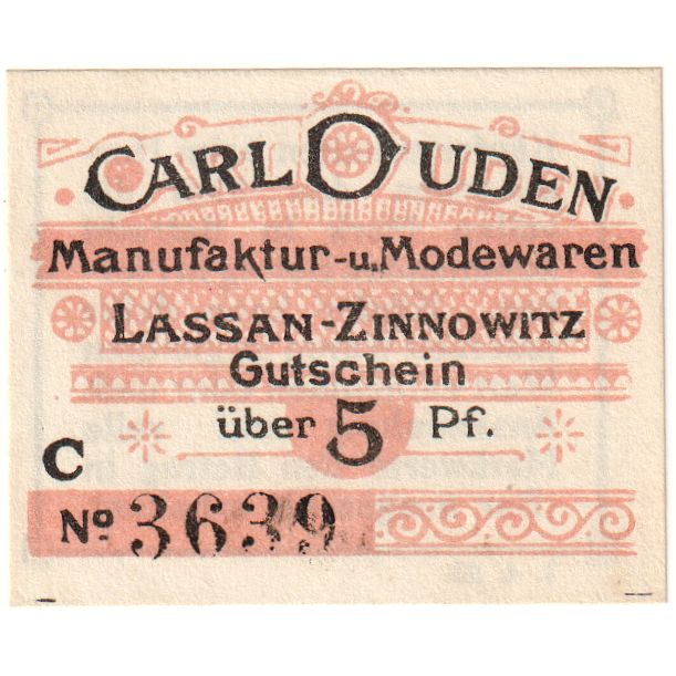 Germania, Lassan, 5 Pfennig, SPL