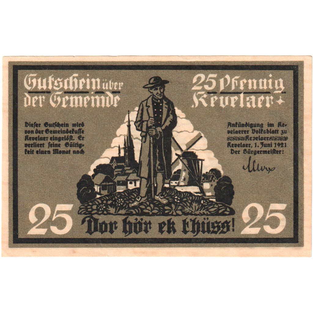 Germania, Kevelaer, 25 Pfennig, 1921-06-01, SPL