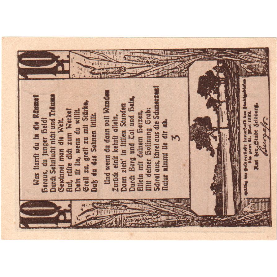 Germany, Feldberg, 10 Pfennig, 1922-05-31, UNC(63)