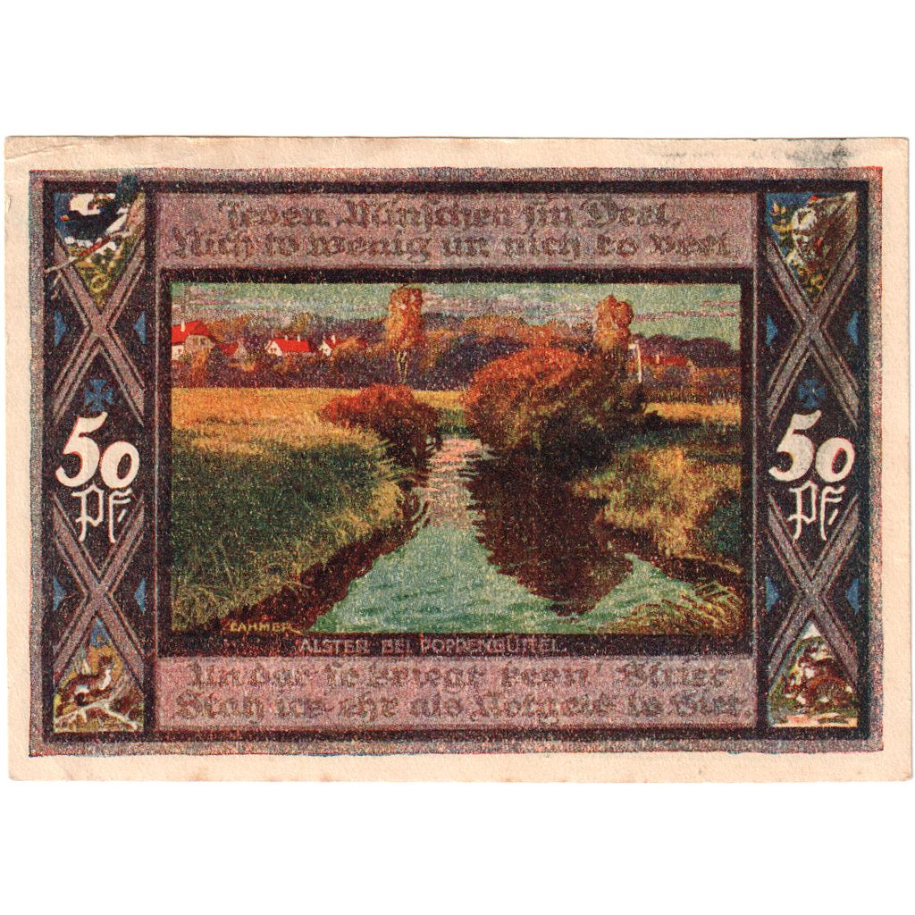 Germany, Poppenbüttel, 50 Pfennig, 1921-12-31, AU(55-58)