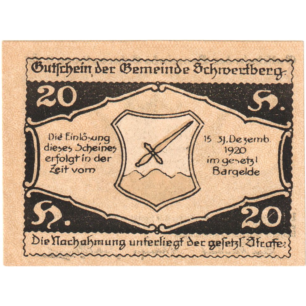 Austria, Schwertberg, 20 Heller, 1920-12-31, SC