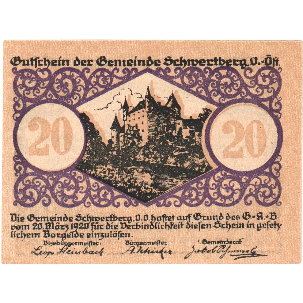 Austria, Schwertberg, 20 Heller, 1920-12-31, SC
