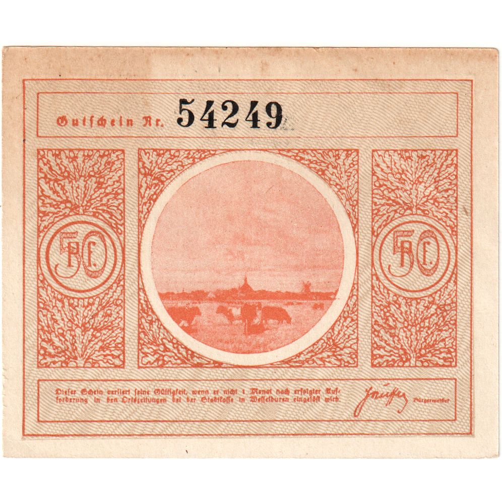 Germania, Wesselburen, 50 Pfennig, SPL-