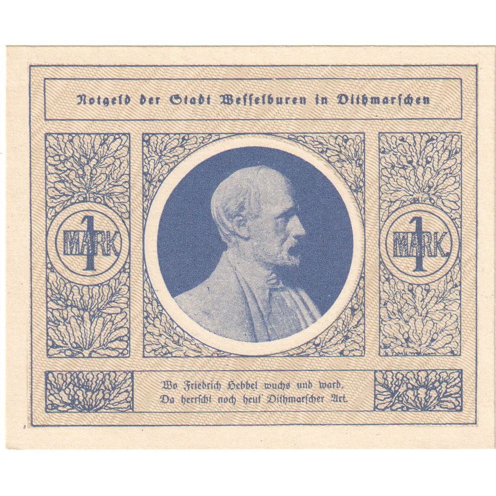 Germania, Wesselburen, 1 Mark, SPL