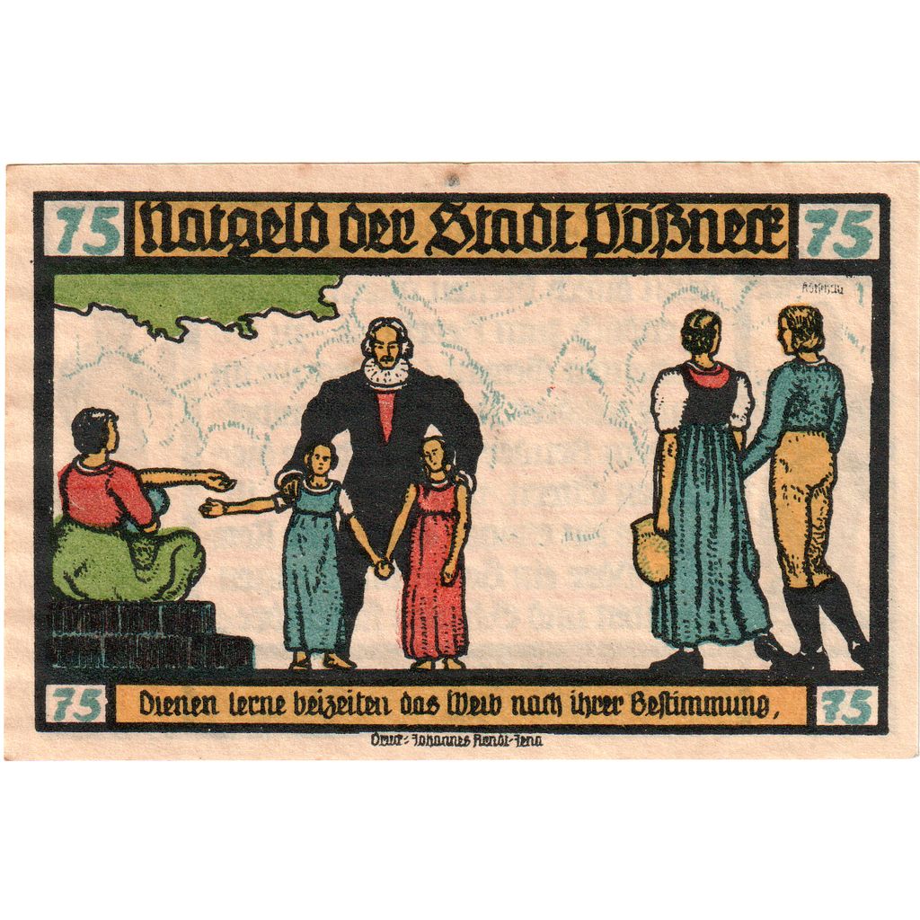 Germania, Possneck, 75 Pfennig, 1921-07-31, SPL