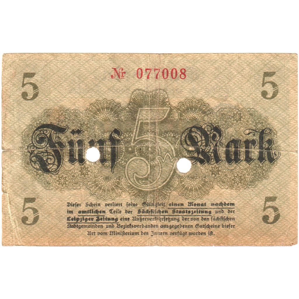 Germania, Zwickau, 5 Mark, 1918-11-11, BB