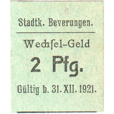 Germania, Beverungen, 2 Pfennig, 1921-12-31, SPL
