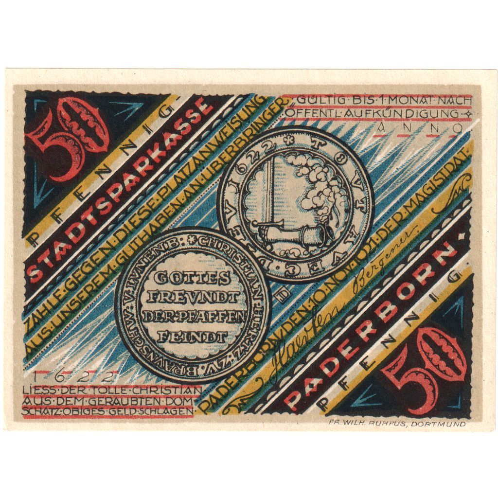 Allemagne, Paderborn, 50 Pfennig, 1921-11-10, SPL