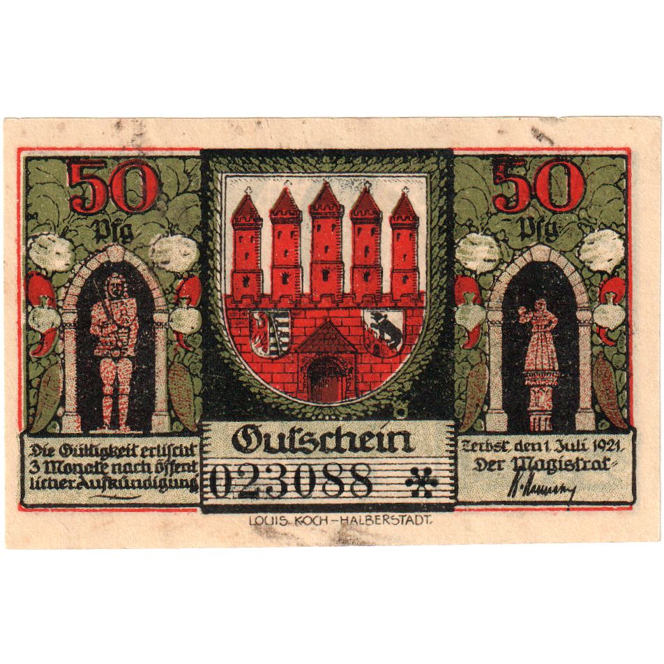 Duitsland, Zerbst, 50 Pfennig, 1921-07-01, TTB