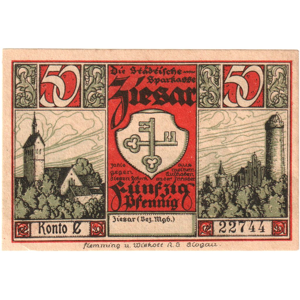 Duitsland, Ziesar, 50 Pfennig, SPL