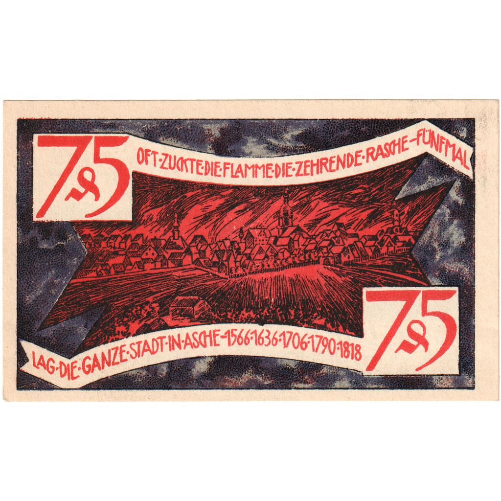Allemagne, Zeulenroda, 75 Pfennig, 1921-12-31, SPL