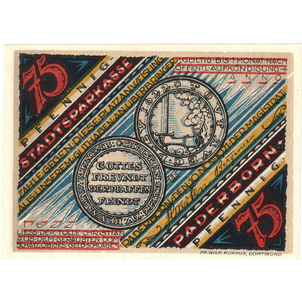 Germany, Paderborn, 75 Pfennig, 1921-11-10, UNC(63)