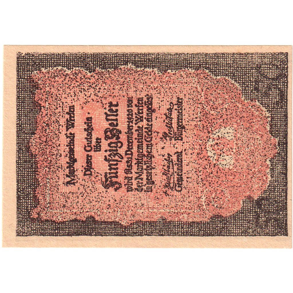 Austria, Werfen, 50 Heller, 1920-12-31, UNC(63)