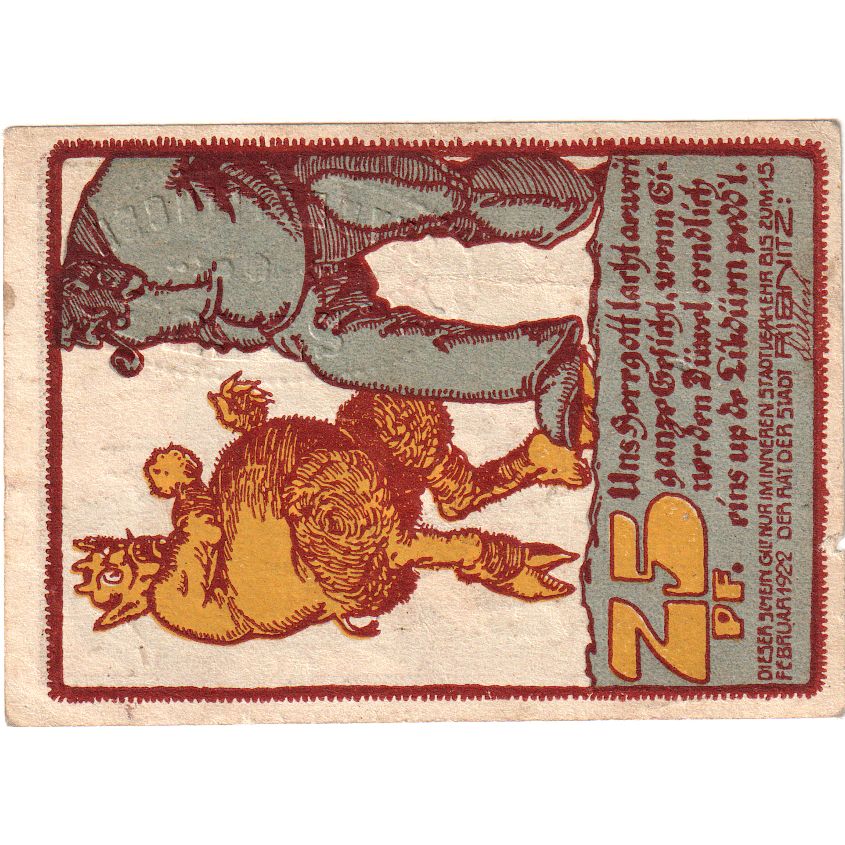 Allemagne, Ribnitz, 25 Pfennig, 1922-02-15, TB