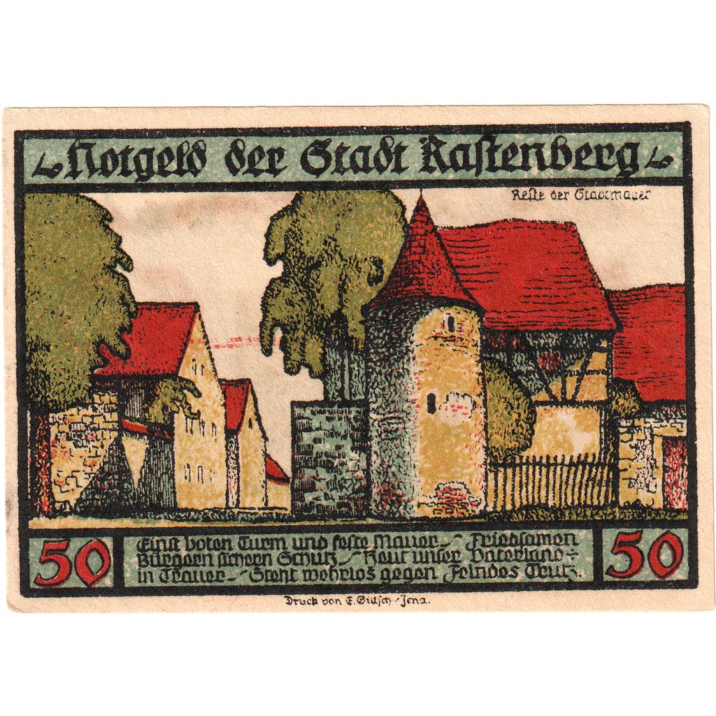 Germania, Rastenberg, 50 Pfennig, 1921-09-01, SPL