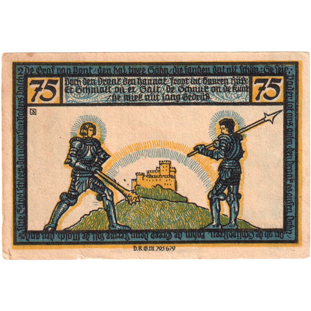 Allemagne, Geldern, 75 Pfennig, 1921-05-01, SUP